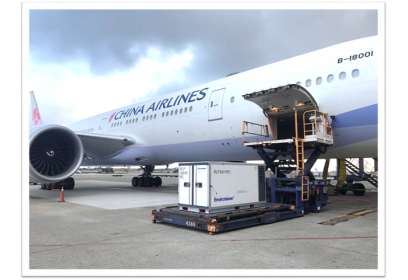 An inaugural joint operation of China Airlines and Leader Mutual Group -Taipei Headquarters for the transportation of Releye® RLP Envirotainer from TPE to SHA